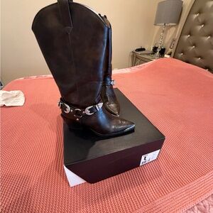 Steve Madden Brown Ankle Boots with Silver Accents